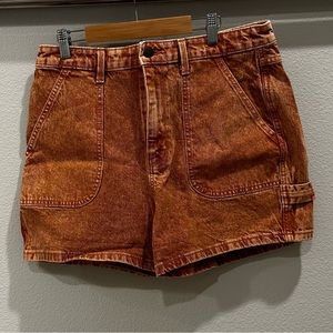 Rust denim shorts